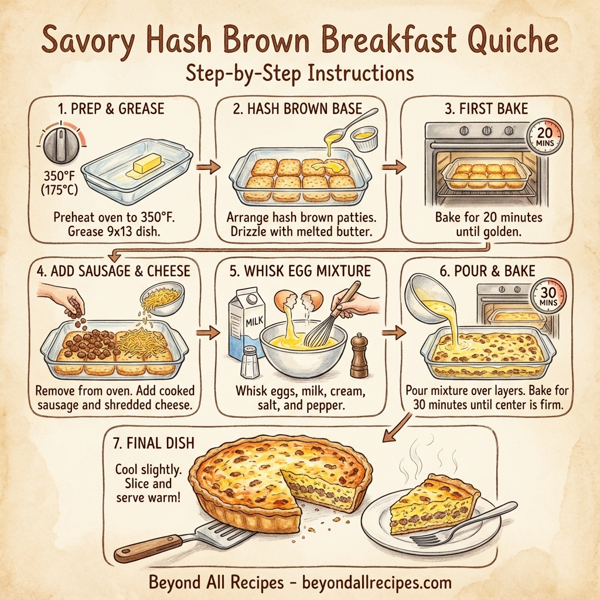 Savory Hash Brown Breakfast Quiche instructions