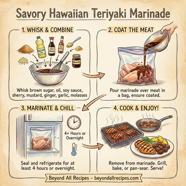 Savory Hawaiian Teriyaki Marinade instructions