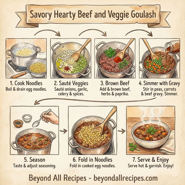 Savory Hearty Beef and Veggie Goulash instructions