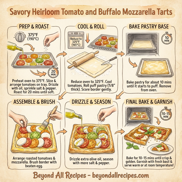 Savory Heirloom Tomato and Buffalo Mozzarella Tarts instructions