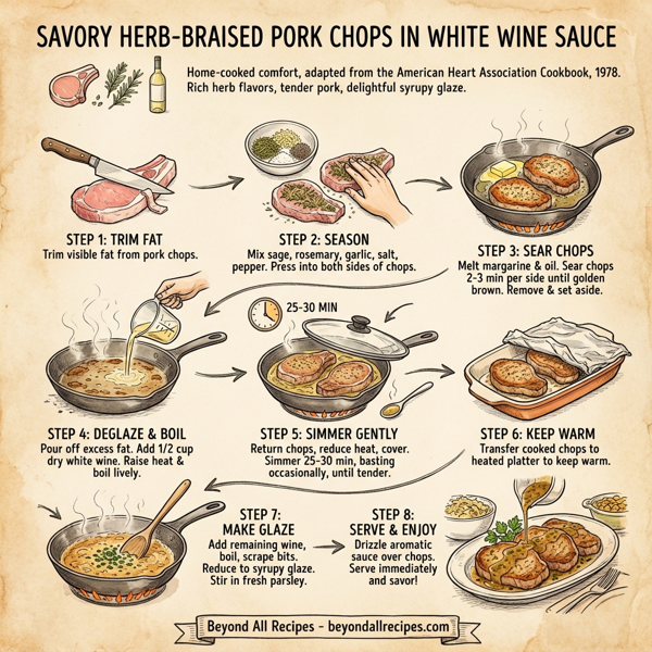 Savory Herb-Braised Pork Chops in White Wine Sauce instructions