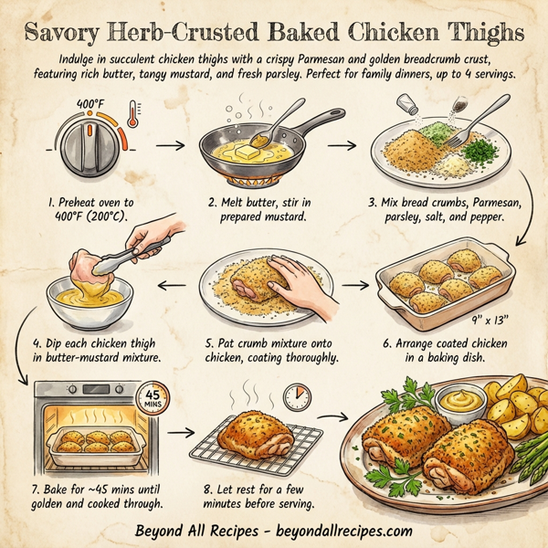 Savory Herb-Crusted Baked Chicken Thighs instructions
