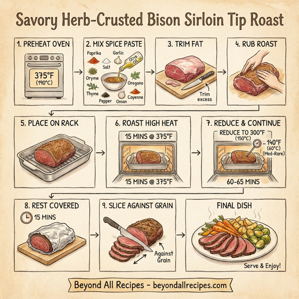 Savory Herb-Crusted Bison Sirloin Tip Roast instructions