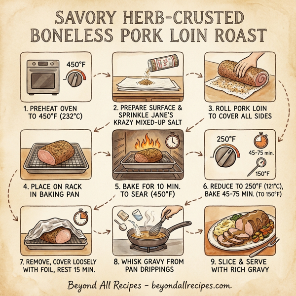 Savory Herb-Crusted Boneless Pork Loin Roast instructions