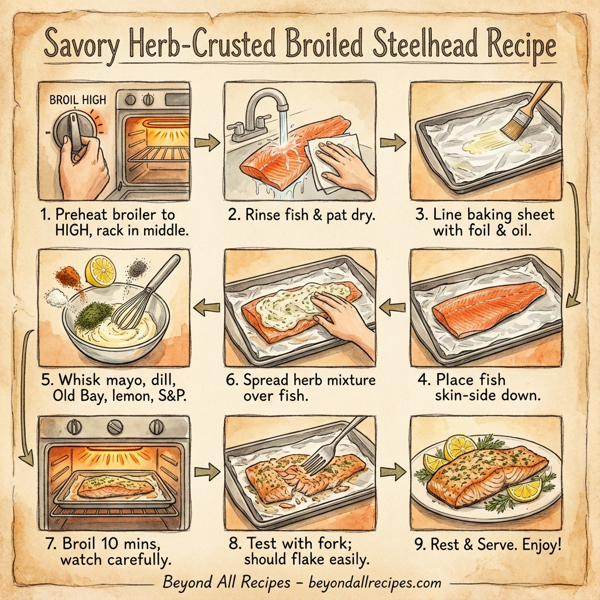 Savory Herb-Crusted Broiled Steelhead instructions