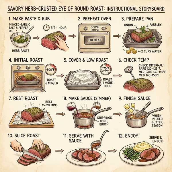 Savory Herb-Crusted Eye of Round Roast instructions