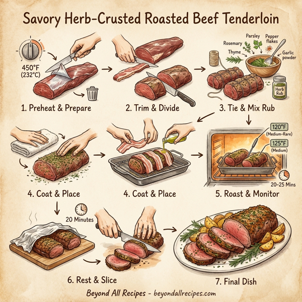 Savory Herb-Crusted Roasted Beef Tenderloin instructions