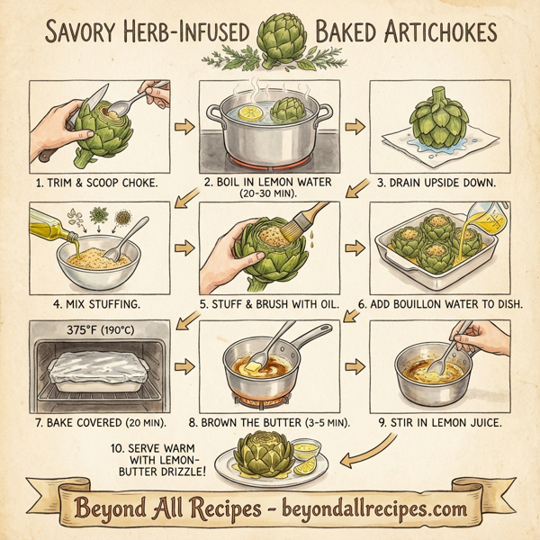 Savory Herb-Infused Baked Artichokes instructions