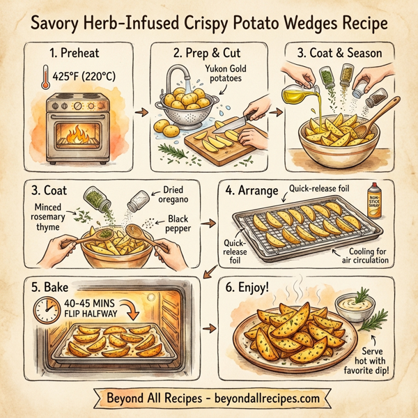 Savory Herb-Infused Crispy Potato Wedges instructions
