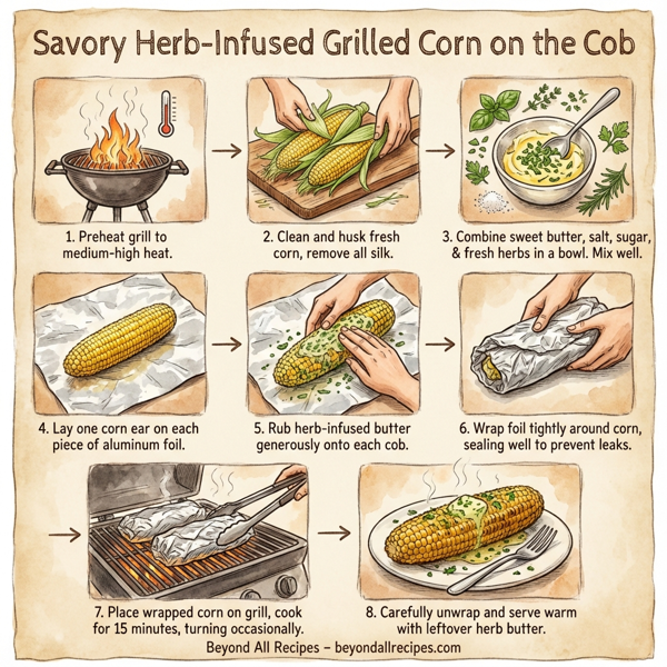 Savory Herb-Infused Grilled Corn on the Cob instructions