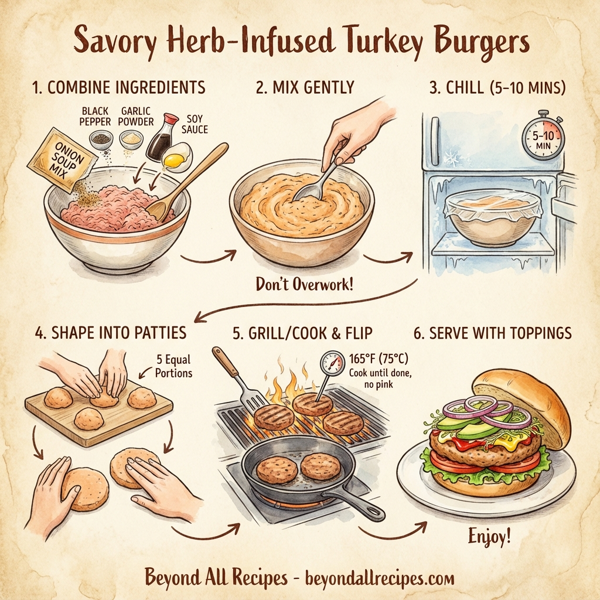 Savory Herb-Infused Turkey Burgers instructions