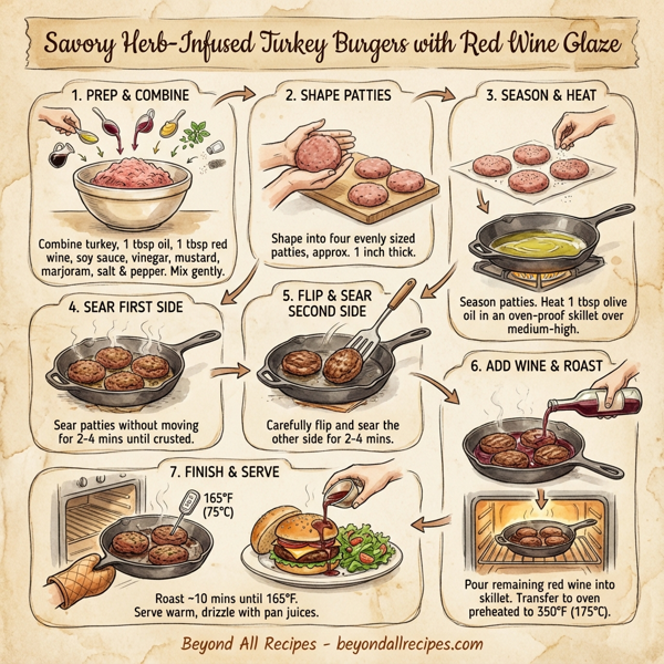 Savory Herb-Infused Turkey Burgers with Red Wine Glaze instructions