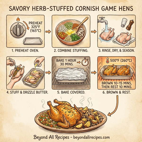 Savory Herb-Stuffed Cornish Game Hens instructions