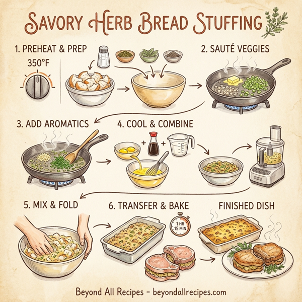 Savory Herb Bread Stuffing for Turkey or Pork Chops instructions