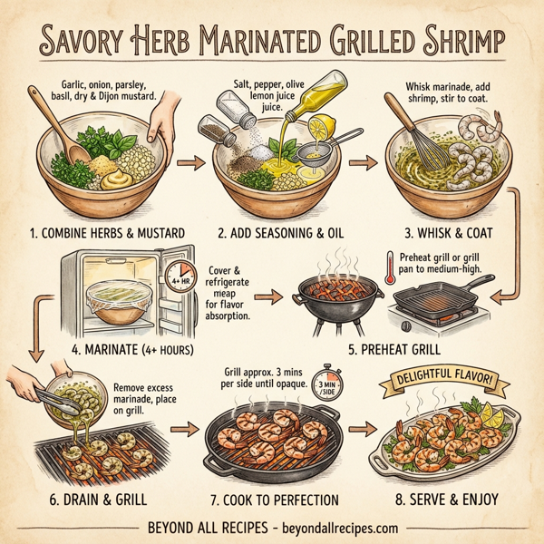 Savory Herb Marinated Grilled Shrimp instructions