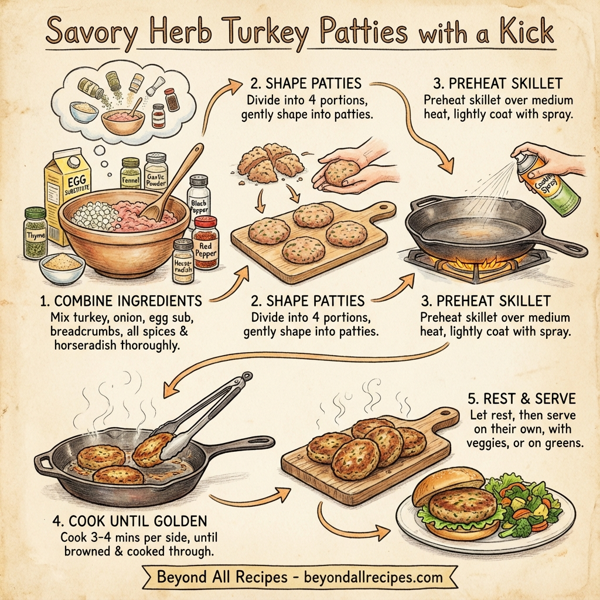 Savory Herb Turkey Patties with a Kick instructions