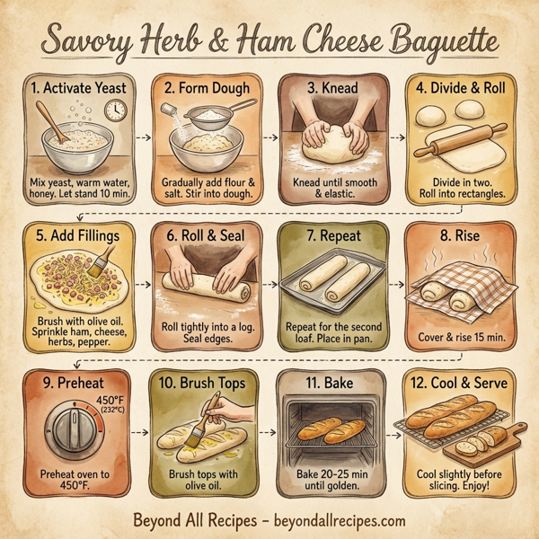Savory Herb & Ham Cheese Baguette instructions