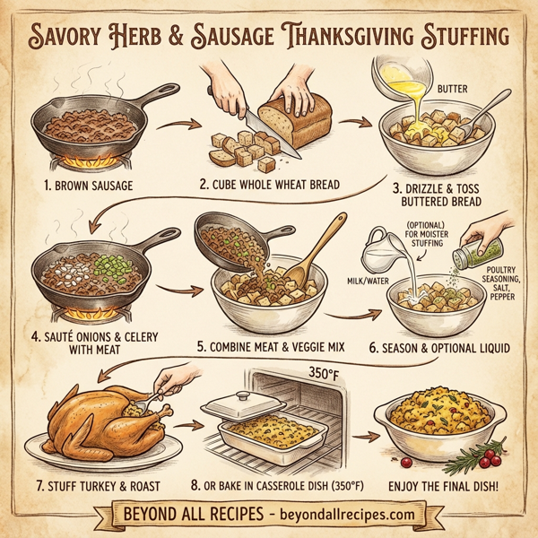 Savory Herb and Sausage Thanksgiving Stuffing instructions
