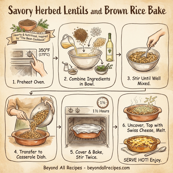Savory Herbed Lentils and Brown Rice Bake instructions