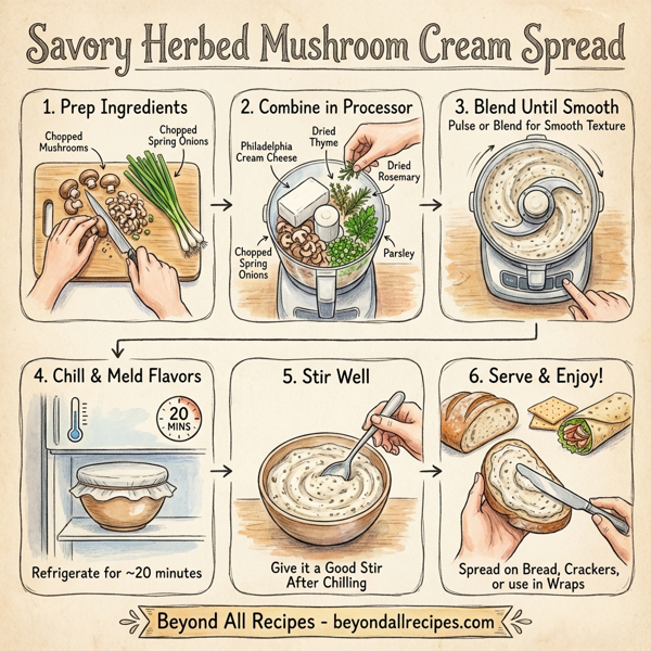 Savory Herbed Mushroom Cream Spread instructions