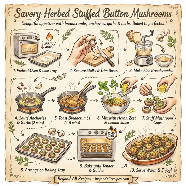 Savory Herbed Stuffed Button Mushrooms instructions