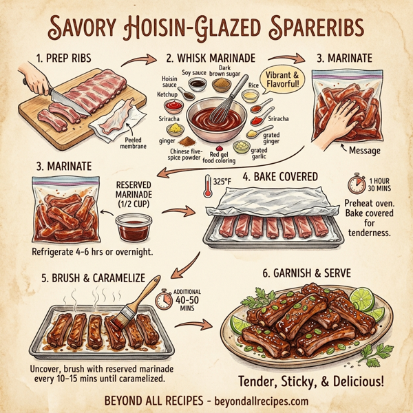 Savory Hoisin-Glazed Spareribs instructions