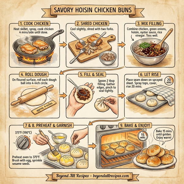 Savory Hoisin Chicken Buns instructions
