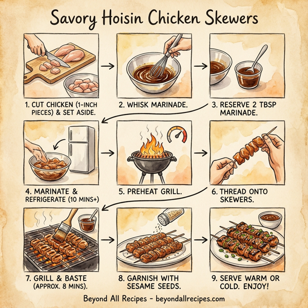 Savory Hoisin Chicken Skewers instructions