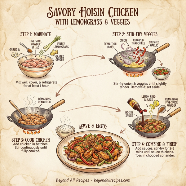 Savory Hoisin Chicken with Lemongrass and Veggies instructions