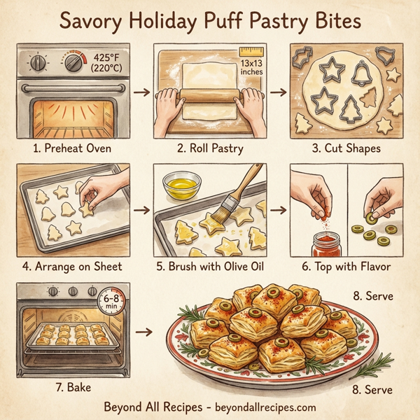 Savory Holiday Puff Pastry Bites instructions