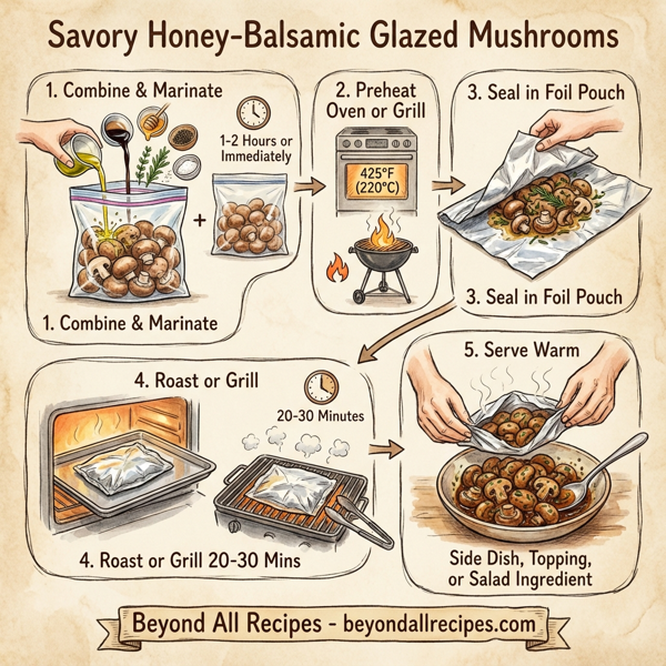 Savory Honey-Balsamic Glazed Mushrooms instructions