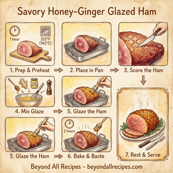 Savory Honey-Ginger Glazed Ham instructions