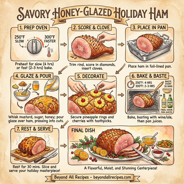 Savory Honey-Glazed Holiday Ham instructions