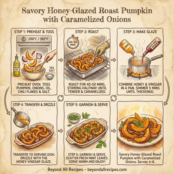 Savory Honey-Glazed Roast Pumpkin with Caramelized Onions instructions