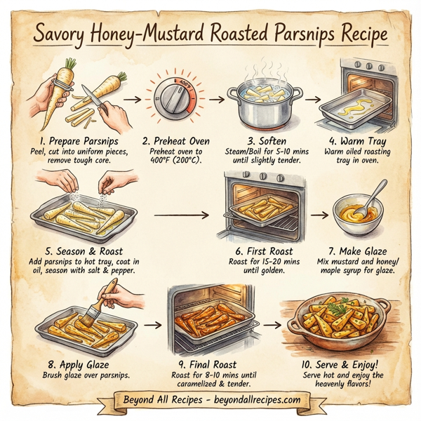 Savory Honey-Mustard Roasted Parsnips instructions