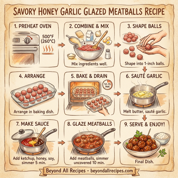 Savory Honey Garlic Glazed Meatballs instructions