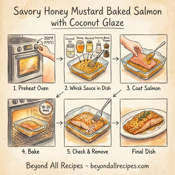 Savory Honey Mustard Baked Salmon with Coconut Glaze instructions