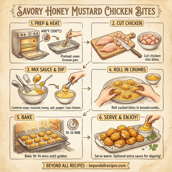 Savory Honey Mustard Chicken Bites instructions
