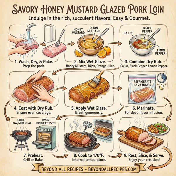 Savory Honey Mustard Glazed Pork Loin instructions