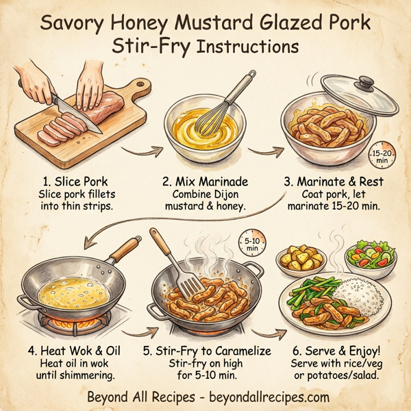 Savory Honey Mustard Glazed Pork Stir-Fry instructions
