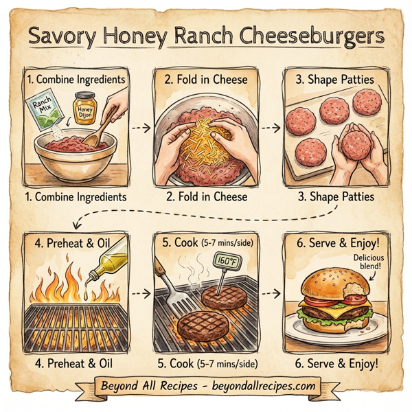 Savory Honey Ranch Cheeseburgers instructions