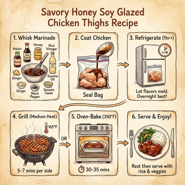 Savory Honey Soy Glazed Chicken Thighs instructions