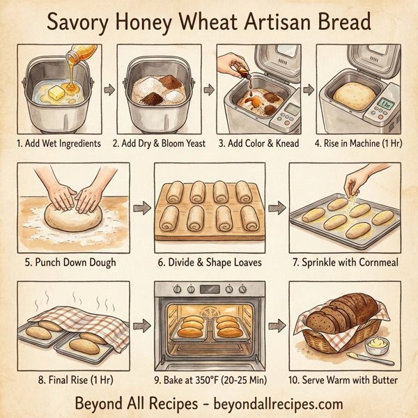 Savory Honey Wheat Artisan Bread instructions