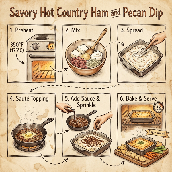 Savory Hot Country Ham and Pecan Dip instructions