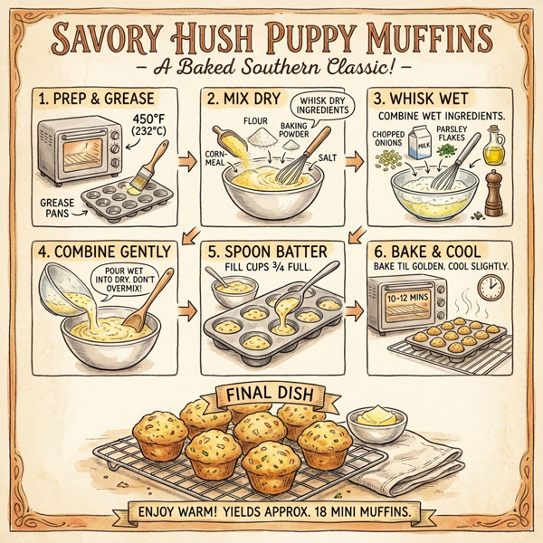 Savory Hush Puppy Muffins instructions