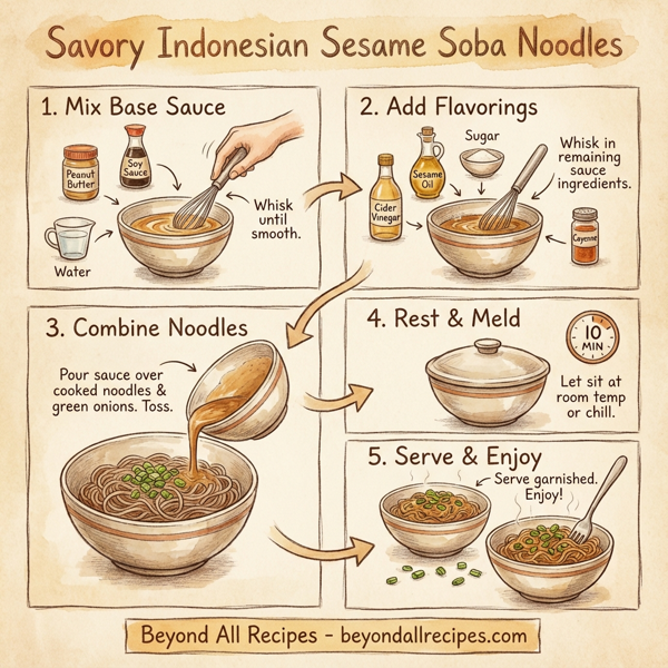 Savory Indonesian Sesame Soba Noodles instructions
