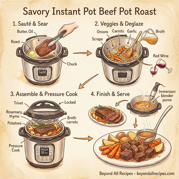Savory Instant Pot Beef Pot Roast instructions