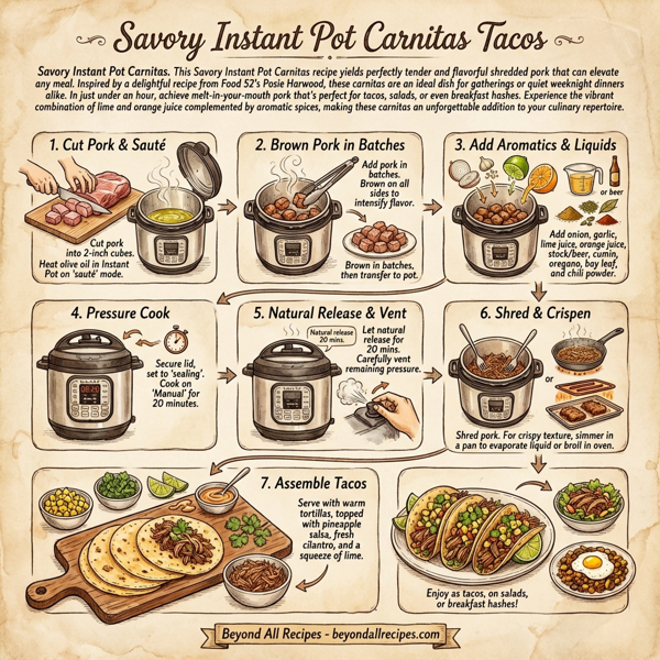 Savory Instant Pot Carnitas Tacos instructions