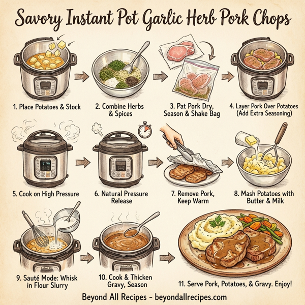 Savory Instant Pot Garlic Herb Pork Chops instructions