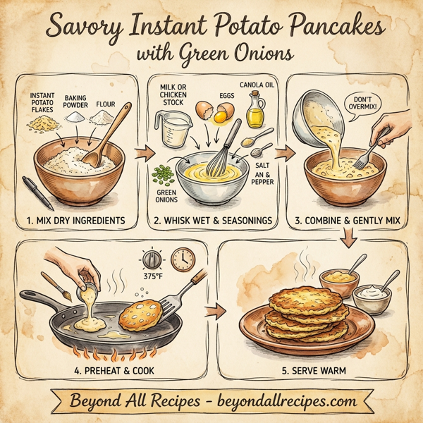 Savory Instant Potato Pancakes with Green Onions instructions